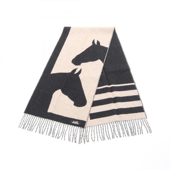 HERMES Black Love Scarf - Picture 1 of 4